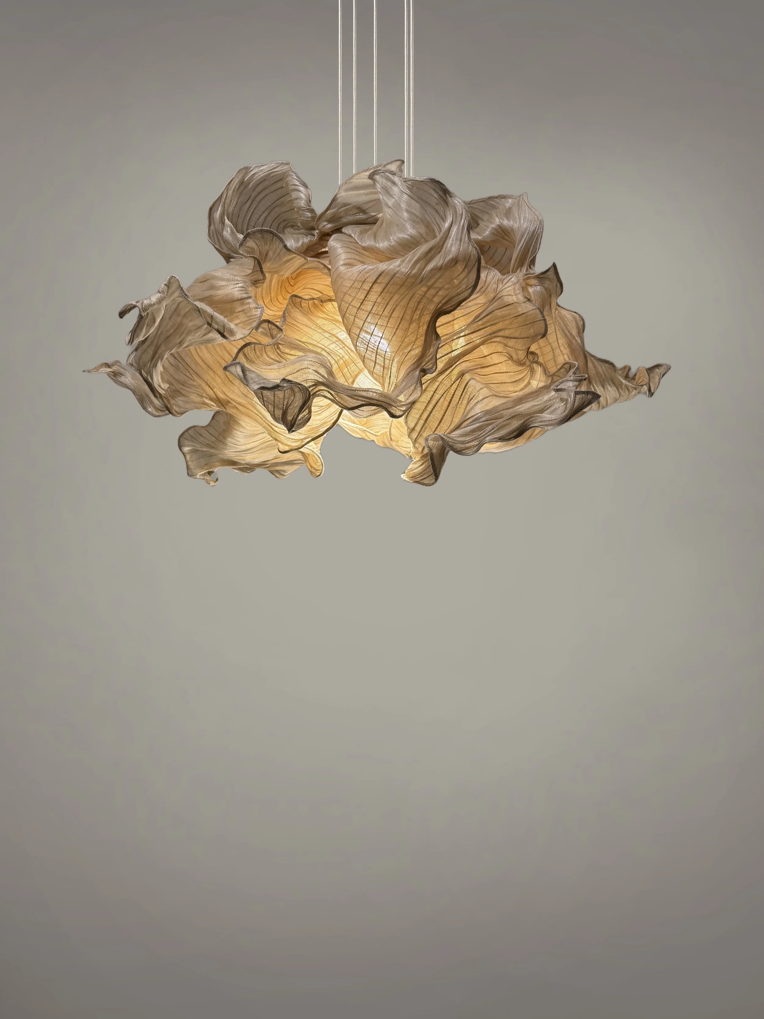 Modern Fabric Pendant Plain Light Nebula 80cm by Studio Mirei